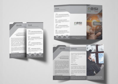BSI Sicurezza - Brochure 3 ante - LATO/ADV Agenzia Comunicazione Web Marketing Catania